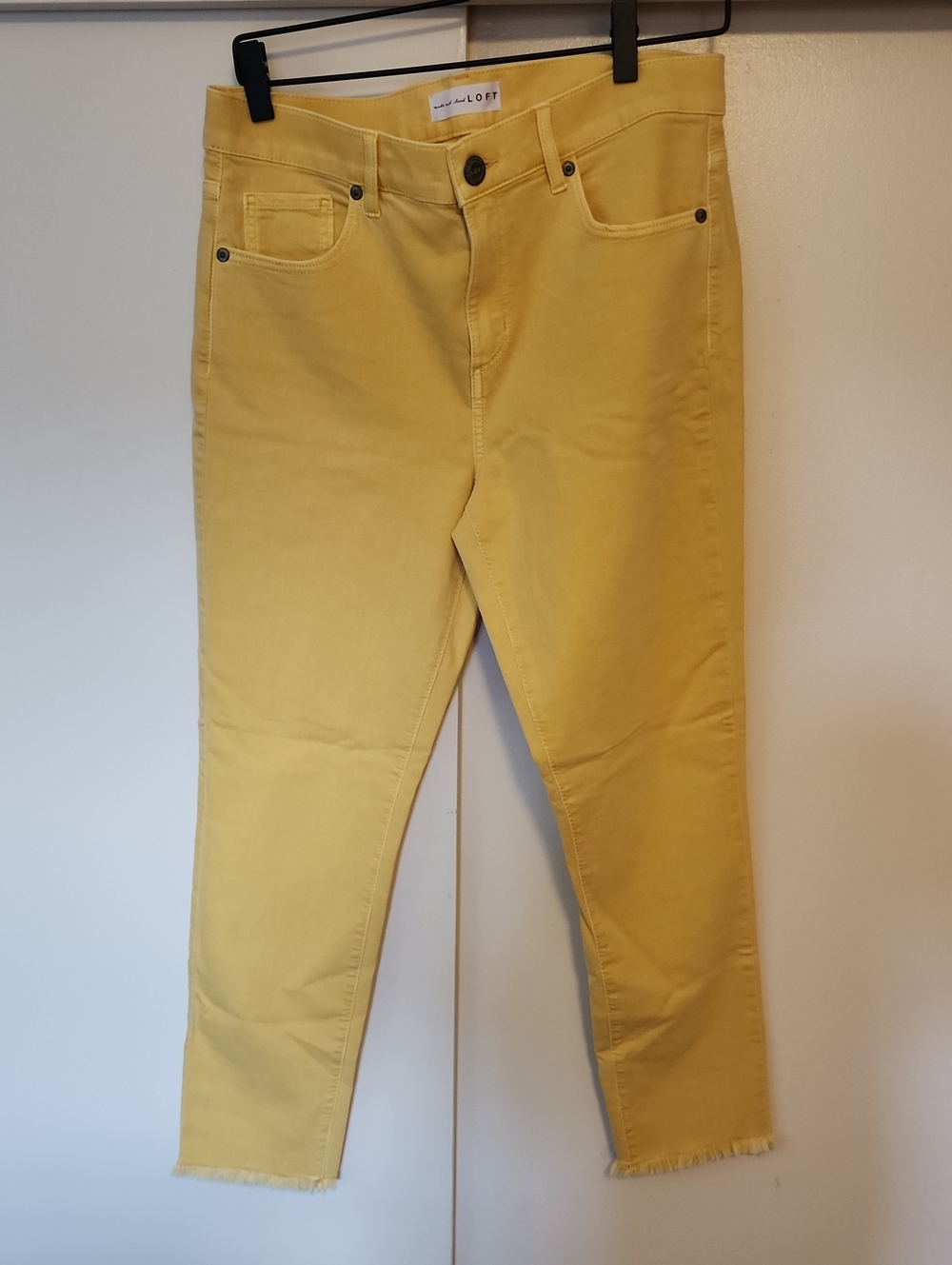 Loft Slim Yellow Jeans With Frayed Hem New Without Tags